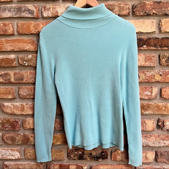 Blue Ribbed Turtleneck Sweater | Poshmark